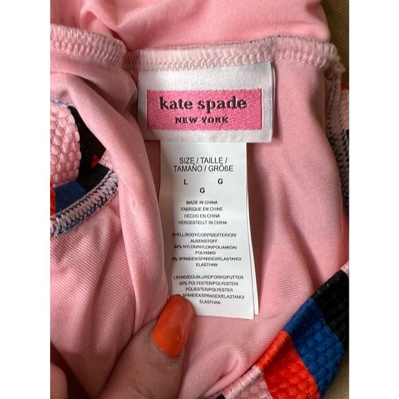 Kate Spade Sunset Beach Textured High Waist Bikini Bottom Swim L NWOT - Picture 4 of 4